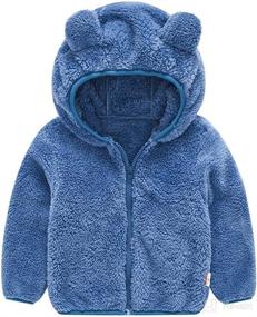 img 4 attached to Adorable Baby Hooded Jacket: Warm Fleece, Cute Bear Ears, Solid Color Coat for Boys and Girls, Winter Sweater