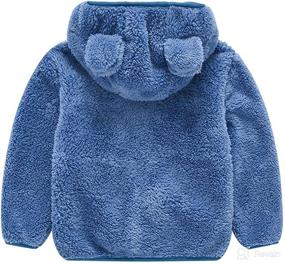 img 2 attached to Adorable Baby Hooded Jacket: Warm Fleece, Cute Bear Ears, Solid Color Coat for Boys and Girls, Winter Sweater