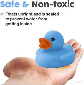 img 3 attached to 🦆 36-Piece Classic Rubber Duck Bath Toys - No Holes Floating Duckies (Blue): Perfect for Boys' Baby Showers, Party Favors, and Kids Gifts