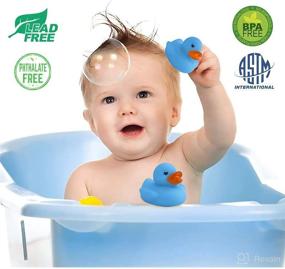 img 1 attached to 🦆 36-Piece Classic Rubber Duck Bath Toys - No Holes Floating Duckies (Blue): Perfect for Boys' Baby Showers, Party Favors, and Kids Gifts