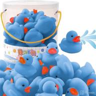 🦆 36-piece classic rubber duck bath toys - no holes floating duckies (blue): perfect for boys' baby showers, party favors, and kids gifts logo