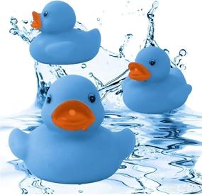 img 2 attached to 🦆 36-Piece Classic Rubber Duck Bath Toys - No Holes Floating Duckies (Blue): Perfect for Boys' Baby Showers, Party Favors, and Kids Gifts