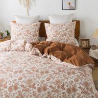 travan 100% cotton duvet cover set with zipper closure - ultra soft vintage style bedding for queen size bed (3pcs) logo