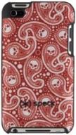 📱 speck products spk-a0112 fitted hard case with fabric for ipod touch 4g - stylish miskerchief red protection logo