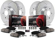 🔝 enhance braking performance with power stop k6560 front and rear z23 carbon fiber brake pads kit featuring drilled & slotted brake rotors logo