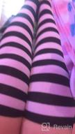 img 1 attached to Get Cosplay Ready With Aneco'S 4 Pairs Of Striped Over Knee High Socks For Women And Girls review by Andrea Sweet