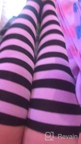 img 5 attached to Get Cosplay Ready With Aneco'S 4 Pairs Of Striped Over Knee High Socks For Women And Girls