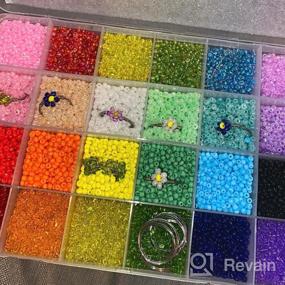 img 7 attached to UOONY 14400Pcs 3Mm Glass Seed Beads And 600Pcs Letter Beads For Bracelets, For Jewelry Making And Crafts Beads Kit For Party And Rave With 2 Rolls Of Cords And Storage Box