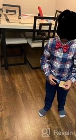 img 6 attached to 👔 Little Boys' Suspender Outfits: Toddler 4-Piece Gentleman Set with Bowtie, Plaid Dress Shirt & Pants