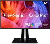 viewsonic vp3268a 4k ergonomic displayport professional monitor, 3840x2160p resolution, cable lock slot, anti-glare, 3h surface hardness, on-screen display (osd), ‎vp3268a-4k, hdmi, hd, 4k logo
