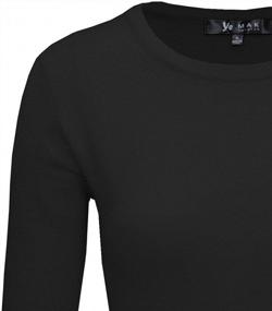 img 3 attached to YEMAK Women'S Knit Pullover Sweater – 3/4 Sleeve Crewneck Soft Casual Lightweight Basic Solid Knitted Top