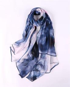 img 2 attached to Georgette Scarves Evening Dresses Painting Women's Accessories - Scarves & Wraps