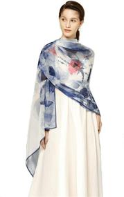 img 4 attached to Georgette Scarves Evening Dresses Painting Women's Accessories - Scarves & Wraps