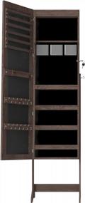 img 2 attached to Brown Lockable Standing Jewelry Armoire With Full Length Mirror And Storage Space For Jewelry - Sogesfurniture Floor-Standing Jewelry Cabinet