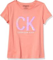 calvin klein flippable camelia 10 girls' clothing : tops, tees & blouses logo