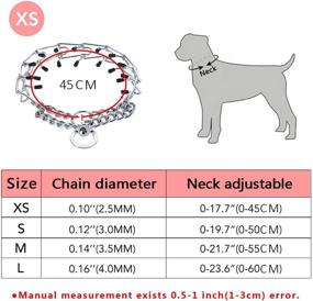 img 3 attached to 🐕 Adjustable Link Chain Dog Prong Collar Silver Plating with Comfort Rubber Tips - Ideal for Medium to Large Dogs, Including Pitbulls - No-Pull Choker Pinch Collar by Pettom