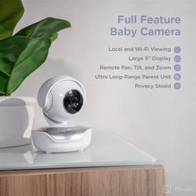img 3 attached to 👶 Hubble Nursery Pal Connect Twin – 5-inch Parent Unit and Wi-Fi Smart Baby Monitor with 2 Portable Cameras - Remote Pan/Tilt/Zoom - 2-Way Intercom System, Night Vision