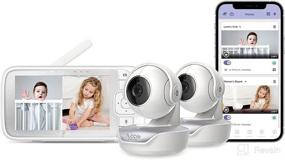 img 4 attached to 👶 Hubble Nursery Pal Connect Twin – 5-inch Parent Unit and Wi-Fi Smart Baby Monitor with 2 Portable Cameras - Remote Pan/Tilt/Zoom - 2-Way Intercom System, Night Vision