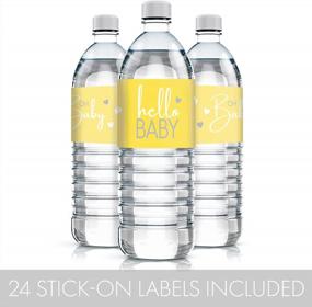 img 2 attached to Sweet And Waterproof Yellow Baby Shower Water Bottle Labels - 24 Stickers For Unisex Party Favor