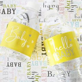 img 4 attached to Sweet And Waterproof Yellow Baby Shower Water Bottle Labels - 24 Stickers For Unisex Party Favor