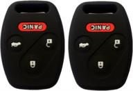 🔑 ezzy auto black silicone rubber keyless remote key fob case skin covers: honda 3+1 buttons protector logo