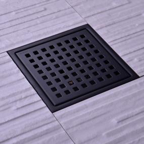 img 3 attached to TRUSTMI 6-Inch Square Shower Floor Drain With Removable Grid Grate Cover, SUS 304 Stainless Steel, Matte Black