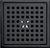 trustmi 6-inch square shower floor drain with removable grid grate cover, sus 304 stainless steel, matte black logo