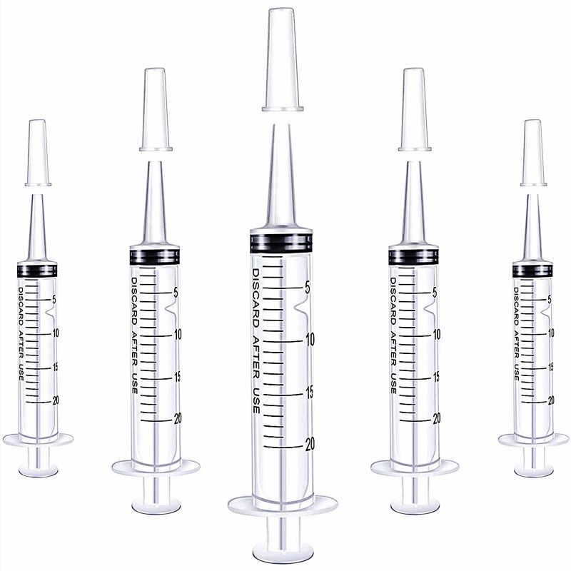 5 pcs Curved Tip Epoxy Resin Glue Syringe. Dental Injection. 12ml WITHOUT  SCALE