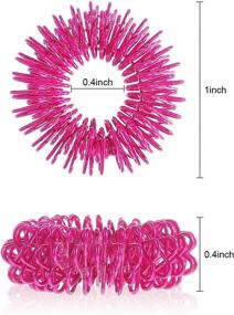 img 3 attached to 💆 Silent Stress Relief and Sensory Massager Set: 12 Spiky Finger Rings for Teens and Adults in Purple, Orange, and Rose Red