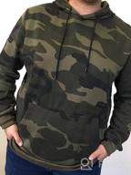 img 1 attached to 👕 AOTORR Men's Blend Fleece Pullover Hoodie with Long Sleeve, Contrast Color Military Sweatshirt Featuring Kanga Pocket review by Alex Romero