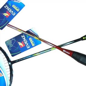 img 1 attached to KEVENZ 2 Pack High-Grade Carbon Fiber Badminton Racquet Set W/Carry Bag - Red & Black