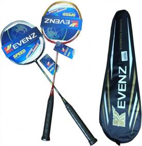 img 4 attached to KEVENZ 2 Pack High-Grade Carbon Fiber Badminton Racquet Set W/Carry Bag - Red & Black
