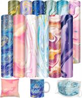 colorful marble infusible transfer ink sheets for versatile heat transfers – perfect for t-shirts, mugs, tote bags, cup coasters & more (12 pack, 12x10 inch) logo