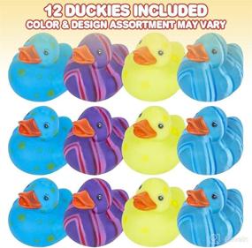 img 3 attached to 🦆 ArtCreativity Multicolored Pattern Rubber Duckies for Kids - Pack of 12 Cute Duck Bath Tub Pool Toys: Fun Carnival Supplies, Birthday Party Favors for Boys and Girls