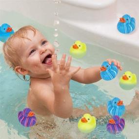 img 1 attached to 🦆 ArtCreativity Multicolored Pattern Rubber Duckies for Kids - Pack of 12 Cute Duck Bath Tub Pool Toys: Fun Carnival Supplies, Birthday Party Favors for Boys and Girls