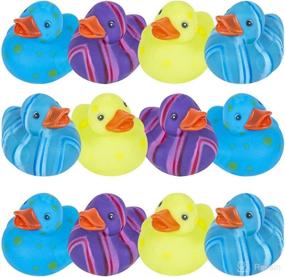 img 4 attached to 🦆 ArtCreativity Multicolored Pattern Rubber Duckies for Kids - Pack of 12 Cute Duck Bath Tub Pool Toys: Fun Carnival Supplies, Birthday Party Favors for Boys and Girls