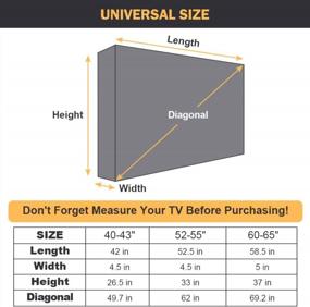 img 3 attached to Outdoor TV Cover 40-43 Inches, HOMEYA 600D Heavy Duty Weatherproof TV Enclosure With Front Flap, Waterproof Zipper+Bottom Cover, For Outside LED LCD Flat Screen TVs-Cover Size 42''L X 26.5''H X 4.5"W