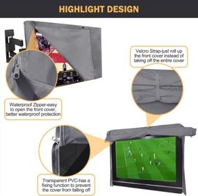 img 1 attached to Outdoor TV Cover 40-43 Inches, HOMEYA 600D Heavy Duty Weatherproof TV Enclosure With Front Flap, Waterproof Zipper+Bottom Cover, For Outside LED LCD Flat Screen TVs-Cover Size 42''L X 26.5''H X 4.5"W