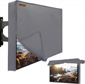 img 4 attached to Outdoor TV Cover 40-43 Inches, HOMEYA 600D Heavy Duty Weatherproof TV Enclosure With Front Flap, Waterproof Zipper+Bottom Cover, For Outside LED LCD Flat Screen TVs-Cover Size 42''L X 26.5''H X 4.5"W