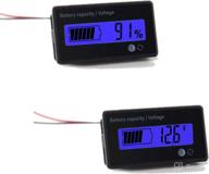 ⚡ mggi battery meter: accurate voltage monitor gauge for golf cart, rv, marine, and more - blue logo