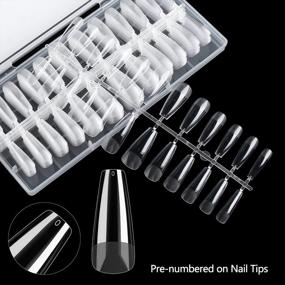 img 1 attached to 240PCS Soft Gel Full Cover Nail Tips, 12 Sizes Clear Gel Nail Tips Long Coffin Gelly Tips With Case For Press On Nail Extension DIY Manicure Soak Off (Long Coffin)