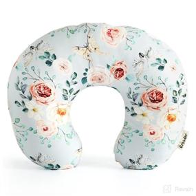 img 4 attached to 🌸 GRSSDER Nursing Pillow Cover: Stretchy Minky Slipcover for Breastfeeding Pillows with Watercolor Floral Pattern - Ultra Soft Comfort for Baby Girl