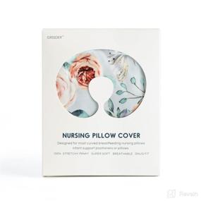 img 2 attached to 🌸 GRSSDER Nursing Pillow Cover: Stretchy Minky Slipcover for Breastfeeding Pillows with Watercolor Floral Pattern - Ultra Soft Comfort for Baby Girl