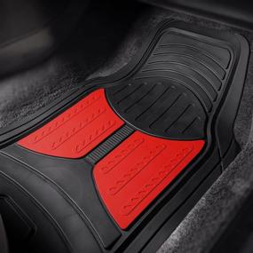 img 2 attached to 🚗 FH Group Full Set Trimmable Rubber Floor Mats: Monster Eyes Red - Universal Fit for Cars Trucks and SUVs: Product Review, Price, and Features