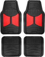 🚗 fh group full set trimmable rubber floor mats: monster eyes red - universal fit for cars trucks and suvs: product review, price, and features logo