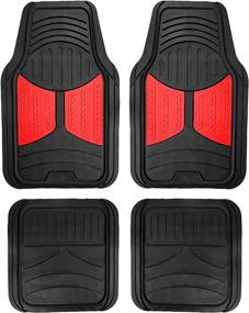 img 4 attached to 🚗 FH Group Full Set Trimmable Rubber Floor Mats: Monster Eyes Red - Universal Fit for Cars Trucks and SUVs: Product Review, Price, and Features