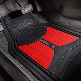 img 3 attached to 🚗 FH Group Full Set Trimmable Rubber Floor Mats: Monster Eyes Red - Universal Fit for Cars Trucks and SUVs: Product Review, Price, and Features