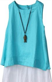 img 4 attached to Summer Ready: Women'S Sleeveless Linen Tops - Casual Blouses By IXIMO