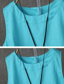 img 3 attached to Лето готово: женские льняные топы без рукавов - повседневные блузки от IXIMO