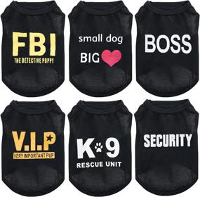 img 4 attached to 🐶 Summer Casual 6 Pack Black Dog Shirt Puppy Clothes: Trendy Security Print Vest for Small Dog Boy, Ideal for Chihuahua, Yorkies, Small Dog Cat - Fashion Outfits Included